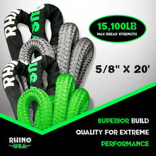 Cargar imagen en el visor de la galería, Cuerda de Recuperación Kinetic de 1,6 cm x 610 cm + Bolso HD - Rhino USA
