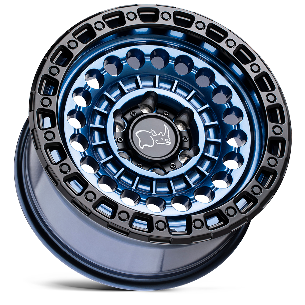 4 Llantas Sentinel 17X8.5 6X139 Cobalt Blue with Black Lip - Black Rhino - DOBLETRACCION