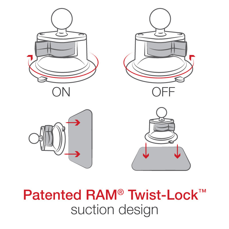 Adaptador De Bola Twist Lock 1" Para Soporte De Teléfono - Compatible Con Brazos RAM. Montaje Rápido, Diseño Minimalista Para Moto, Coche O Escritorio