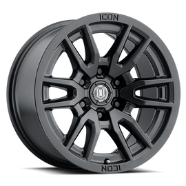 4 Llantas Vector 6 17X8.5 6X139 Satin Black - Icon Alloys