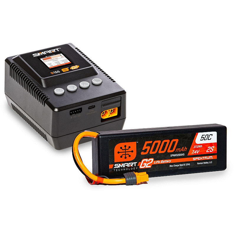 Kit Cargador y Batería 5000mAh 2S LiPo Battery IC3/S155 Charger Spektrum - Axial