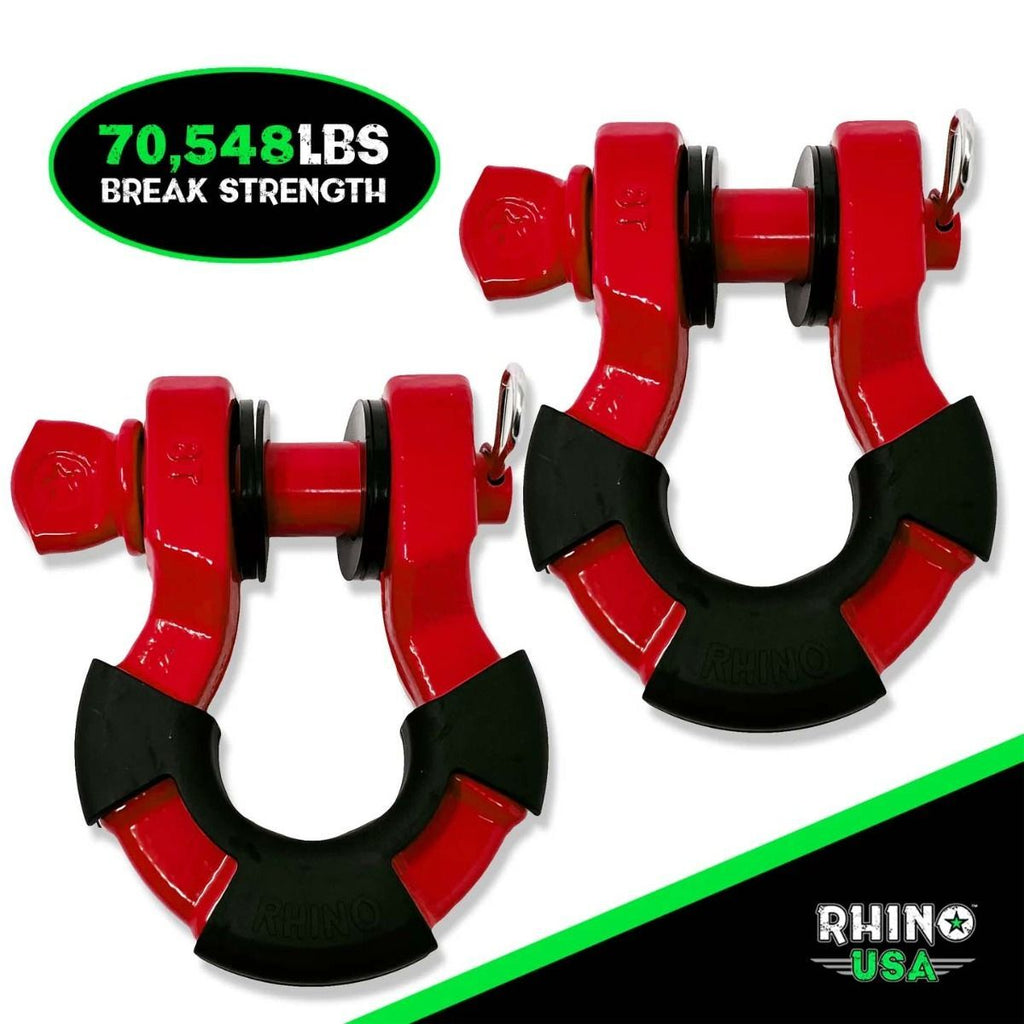 Kit 2 Grilletes de Remolque 8 toneladas Rojo - Rhino USA