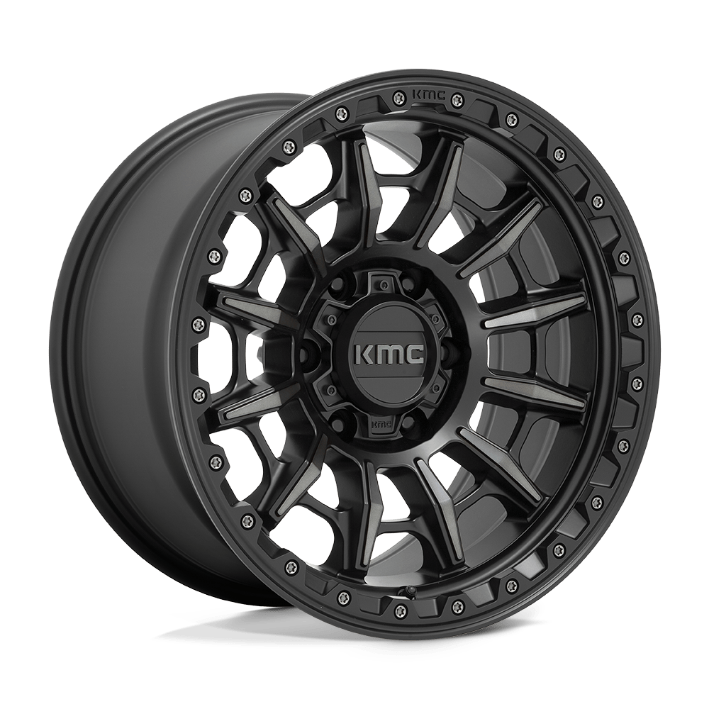 4 llantas KM547 17x9 6x139 Carnage Satin Black W/Gray Tint - KMC Wheels