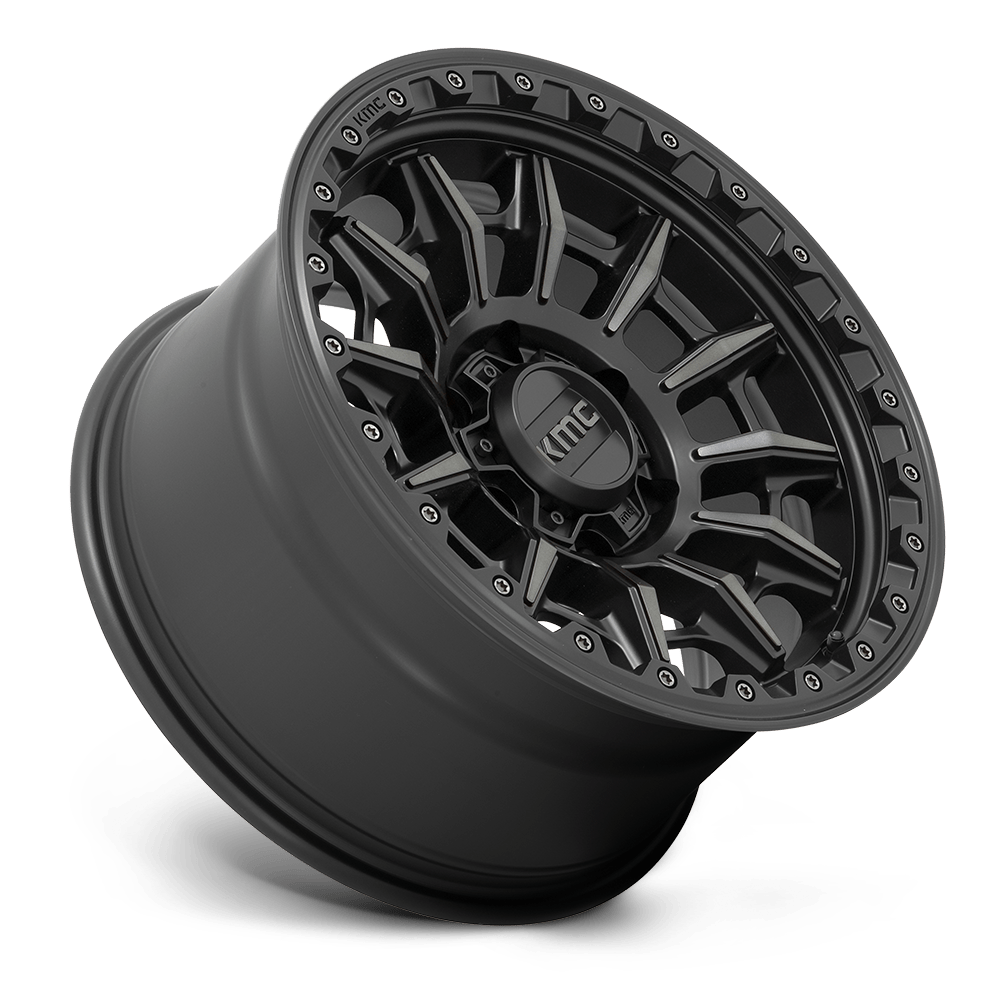 4 llantas KM547 17x9 6x139 Carnage Satin Black W/Gray Tint - KMC Wheels