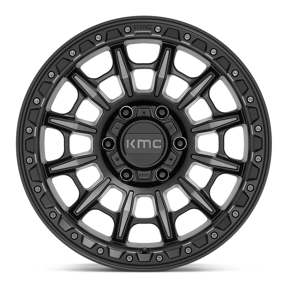 4 llantas KM547 17x9 6x139 Carnage Satin Black W/Gray Tint - KMC Wheels