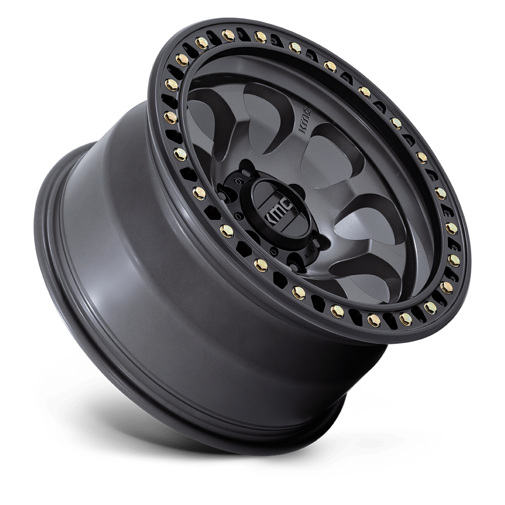 4 llantas KM550 17x9 6x139 Riot Anthracite W/Satin Black Lip - KMC Wheels