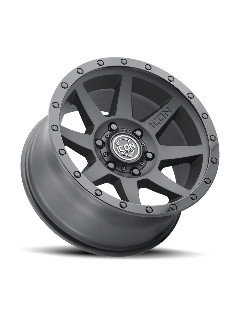 4 Llantas Rebound 17X8.5" 6X139 Double Black - Icon Alloys