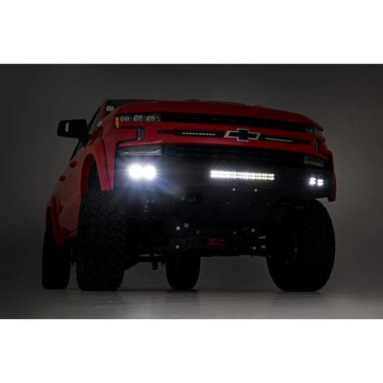 Parachoque Delantero High Clearance con LEDs Chevrolet Silverado (19 - 23) - Rough Country - DOBLETRACCION