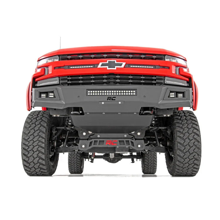 Parachoque Delantero High Clearance con LEDs Chevrolet Silverado (19 - 23) - Rough Country - DOBLETRACCION