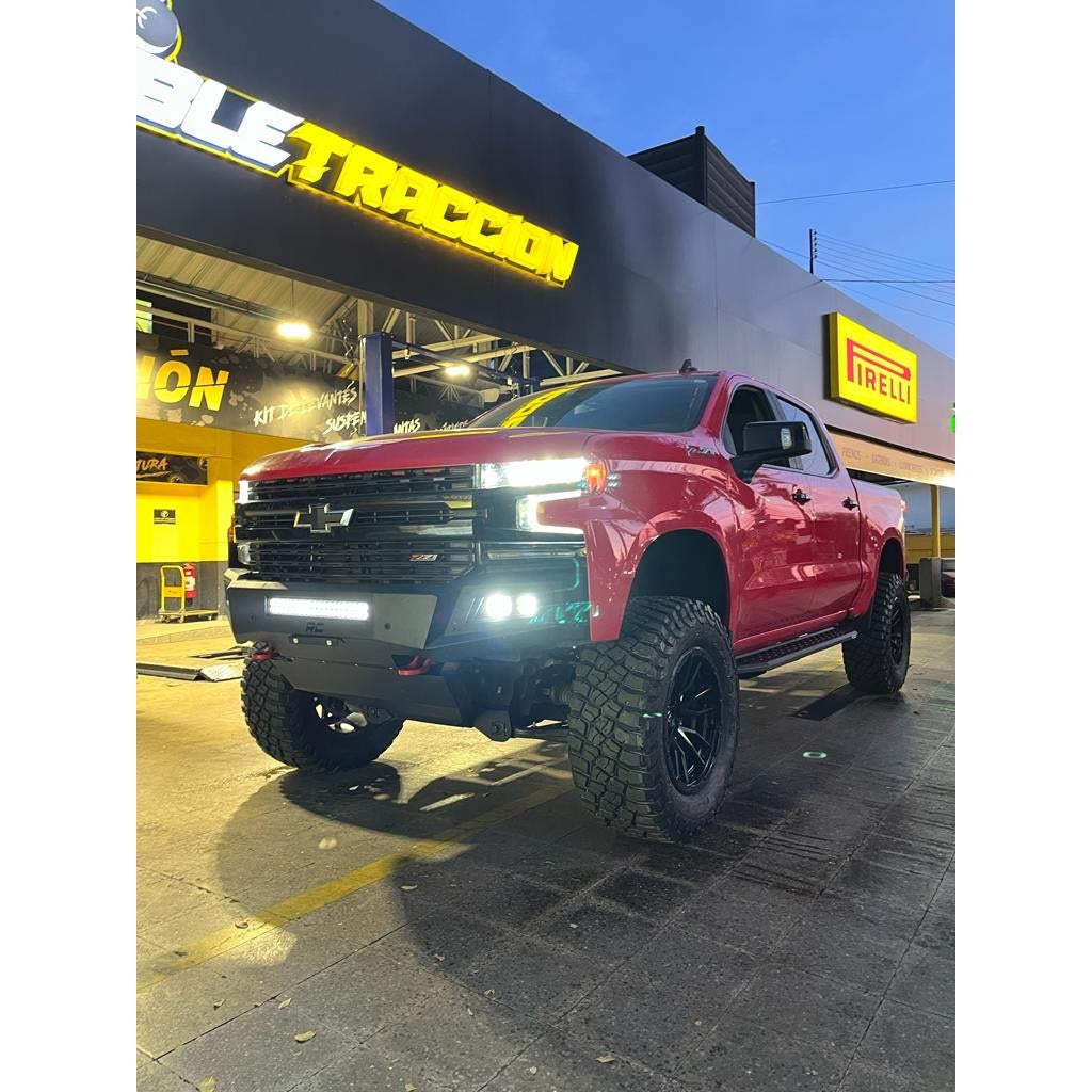Parachoque Delantero High Clearance con LEDs Chevrolet Silverado (19 - 23) - Rough Country - DOBLETRACCION