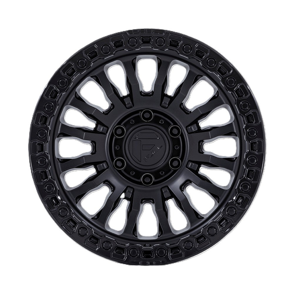 4 Llantas Rincon FC857 17x9" 8x165/-12 Matte Black W/Gloss Black Lip- Fuel
