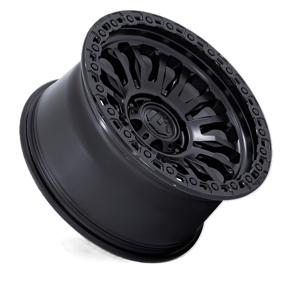 4 Llantas Rincon FC857 17x9" 8x165/-12 Matte Black W/Gloss Black Lip- Fuel