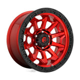 4 Llantas Covert D695 17x9 6x139/-12 Candy Red Black Bead Ring - Fuel