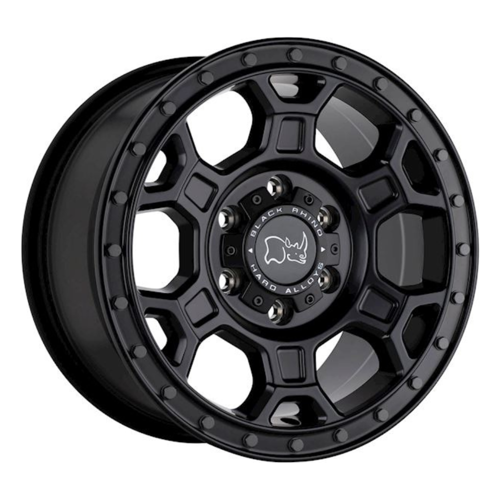 4 Llantas Midhill 17x8 6x130 Matte Black w/ GunMetal Bolts - Black Rhino - DOBLETRACCION 