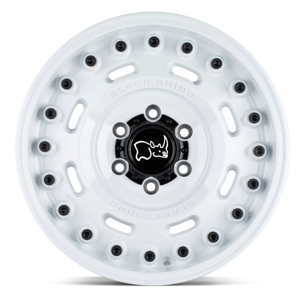 4 Llantas Axle 20x9.5 5x130/25 Gloss White - Black Rhino