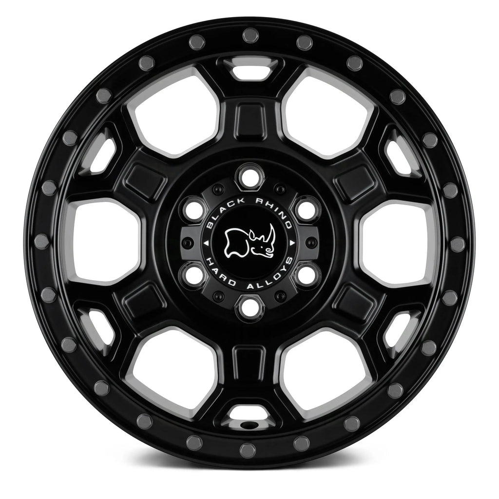 4 Llantas Midhill 17x8 6x130 Matte Black w/ GunMetal Bolts - Black Rhino - DOBLETRACCION 