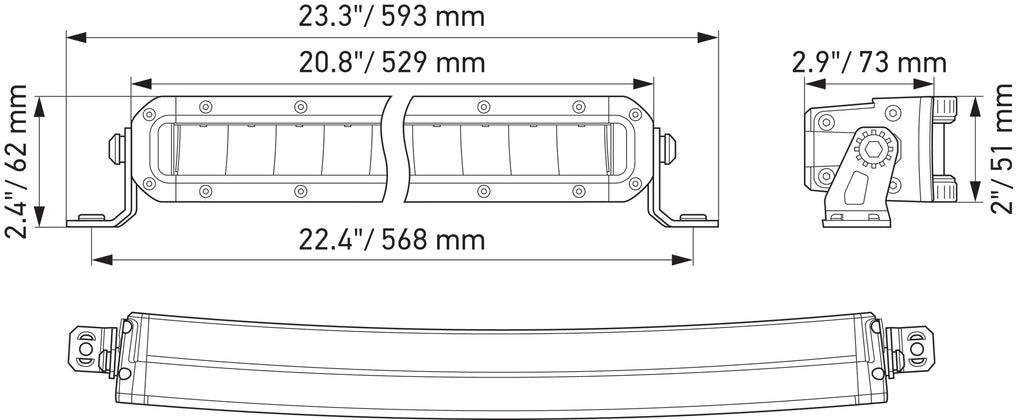 BARRA LED SLIM CURVE 20″  BLACK MAGIC TOUGH - HELLA