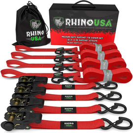 Correas de Amarre 2,5 x 457 cm C/Ratchet Rojo - Rhino