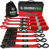 Correas de Amarre 2,5 x 457 cm C/Ratchet Rojo - Rhino