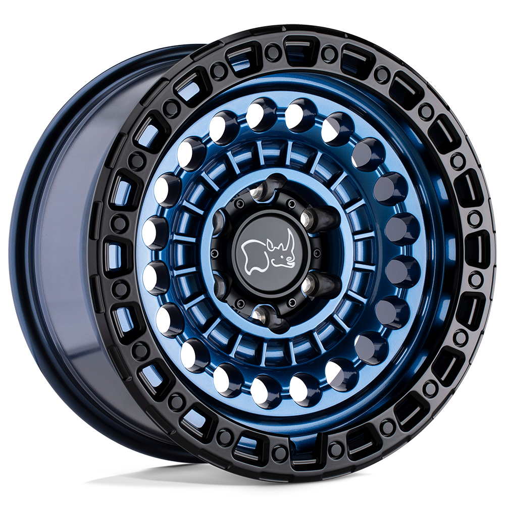 4 Llantas Sentinel 17X8.5 6X139 Cobalt Blue with Black Lip - Black Rhino - DOBLETRACCION 