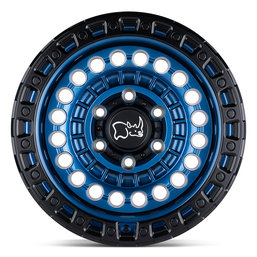 4 Llantas Sentinel 17X8.5 6X139 Cobalt Blue with Black Lip - Black Rhino - DOBLETRACCION 