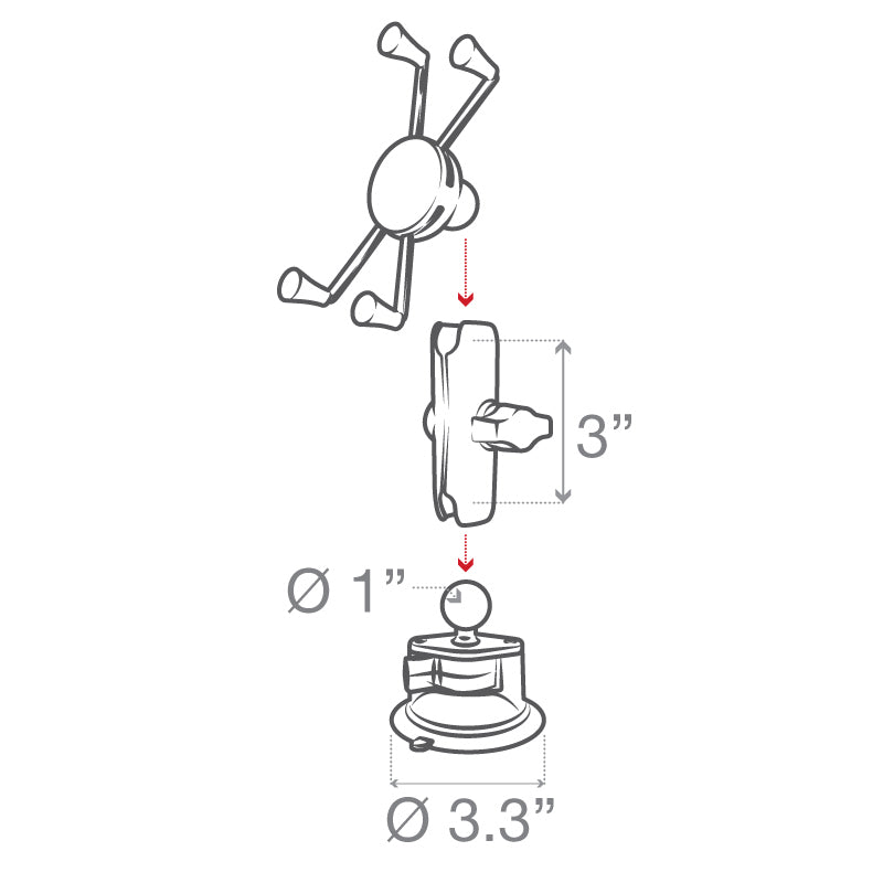 Base Para Telefono X-Grip - Ram Mounts - DOBLETRACCION 