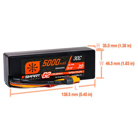 Batería 11.1V 5000mAh 3S 30C Smart G2 Hardcase LiPo Battery IC3 Spektrum - Axial - DOBLETRACCION 