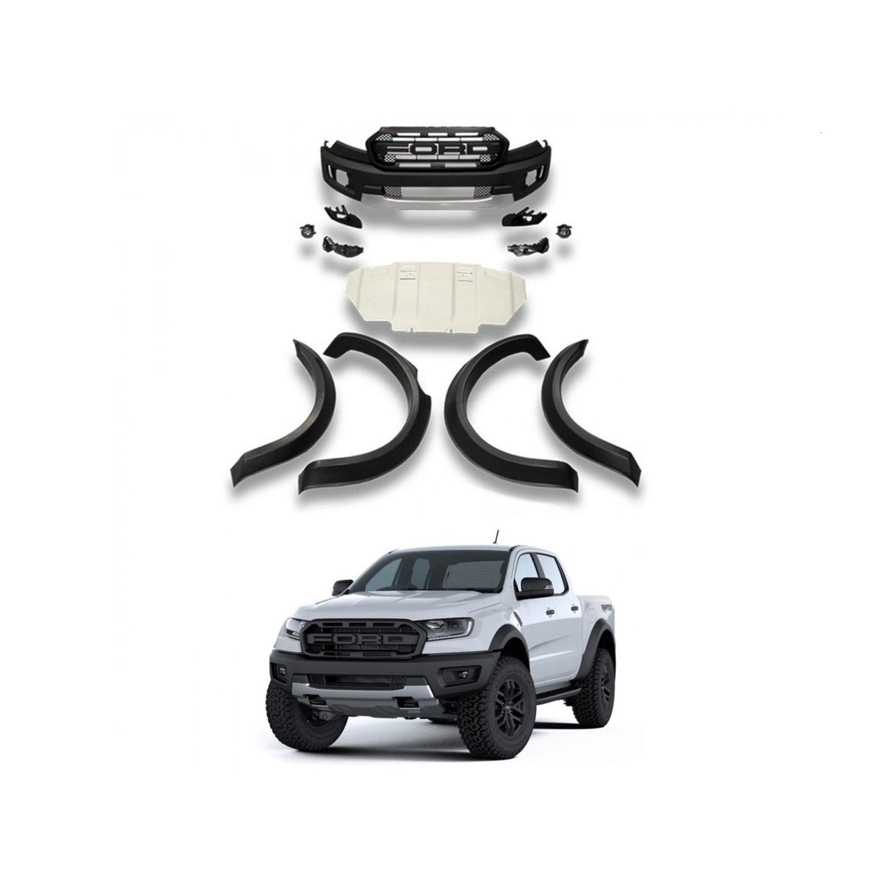 Body Kit tipo Raptor Ford Ranger Stage 1 (16-20) - DOBLETRACCION 