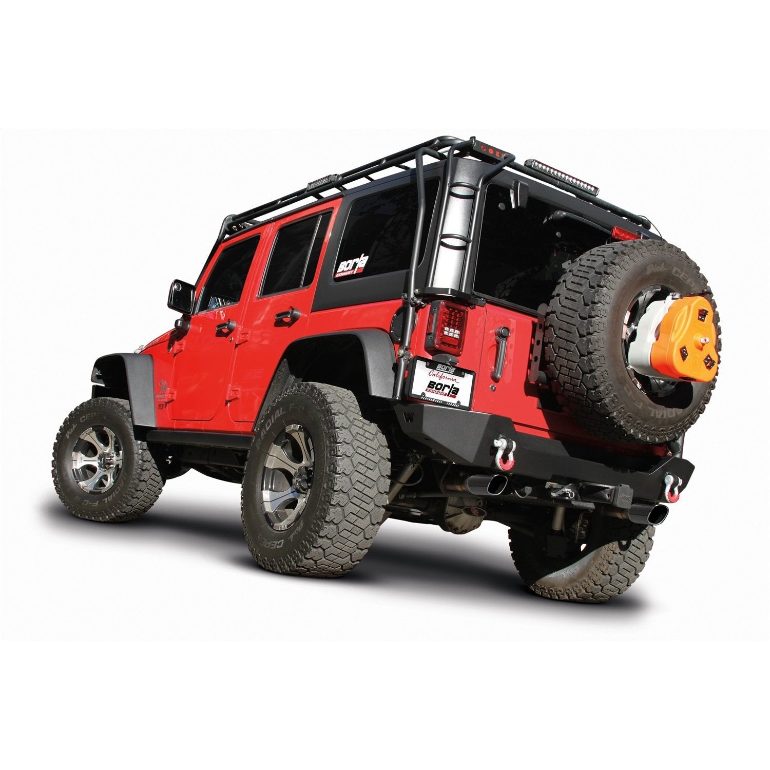 Escape de alto flujo ATAK con colas negras Jeep Wrangler JK (07-18) - Borla - DOBLETRACCION 