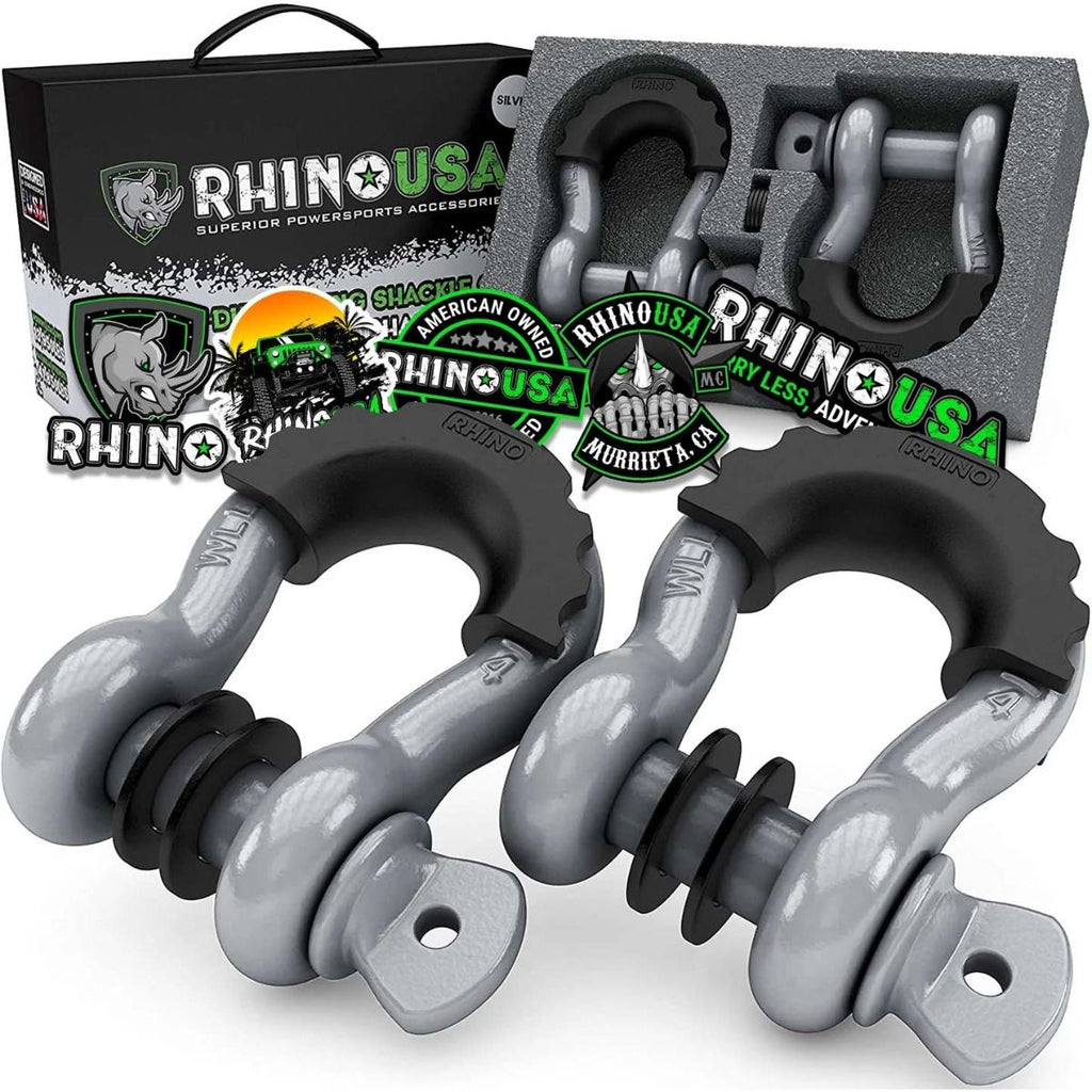 Kit 2 Grilletes de Remolque 1,9cm espesor Gris - Rhino USA - DOBLETRACCION 