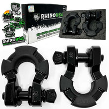 Cargar imagen en el visor de la galería, Kit 2 Grilletes de Remolque 8 toneladas Negro - Rhino USA - DOBLETRACCION 