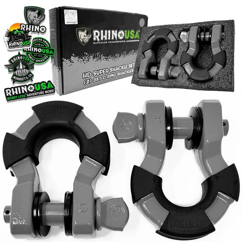 Kit 2 Grilletes de Remolque 8 toneladas Gris - Rhino USA - DOBLETRACCION 