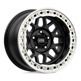 4 Llantas KM235 17x9 5x127 Beadlock Grenade Crawl Negras - KMC Wheels - DOBLETRACCION 
