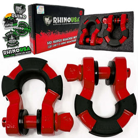 Kit 2 Grilletes de Remolque 8 toneladas Rojo - Rhino USA - DOBLETRACCION 