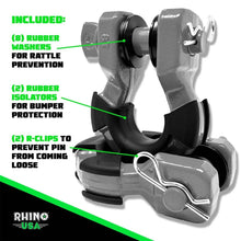 Cargar imagen en el visor de la galería, Kit 2 Grilletes de Remolque 8 toneladas Gris - Rhino USA - DOBLETRACCION 