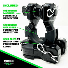 Cargar imagen en el visor de la galería, Kit 2 Grilletes de Remolque 8 toneladas Negro - Rhino USA - DOBLETRACCION 