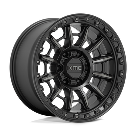 4 llantas KM547 17x9 6x139 Carnage Satin Black W/Gray Tint - KMC Wheels