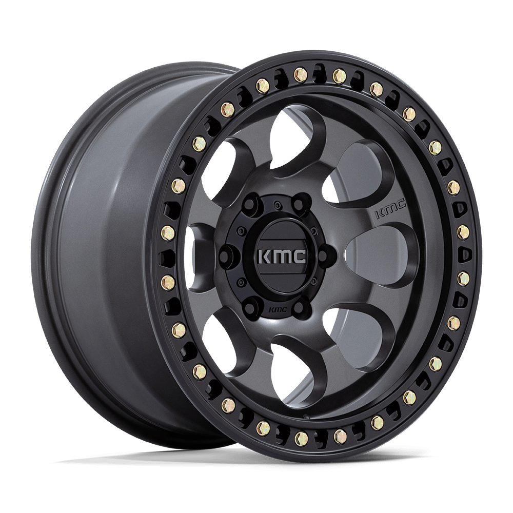 4 llantas KM550 17x9 6x139 Riot Anthracite W/Satin Black Lip - KMC Wheels