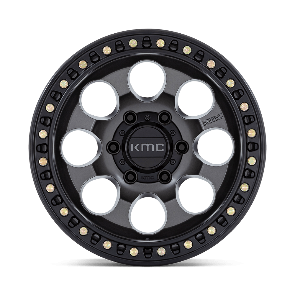 4 llantas KM550 17x9 6x139 Riot Anthracite W/Satin Black Lip - KMC Wheels