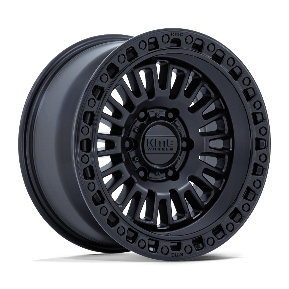 4 llantas KM554 17x8.5 6x139 Aztec Matte Black W/Gloss Black - KMC Wheels