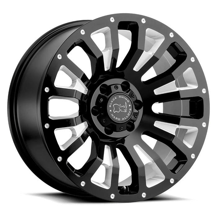 4 Llantas Pinatubo  17X9 6X139 matte Goss Black - Black Rhino - DOBLETRACCION 