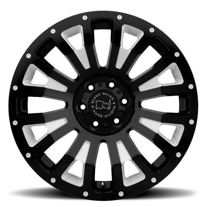 4 Llantas Pinatubo  17X9 6X139 matte Goss Black - Black Rhino - DOBLETRACCION 