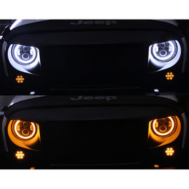 Par de Focos Delanteros LED con Halo e Intermitente (Jeep Wrangler 07-18) - DOBLETRACCION 