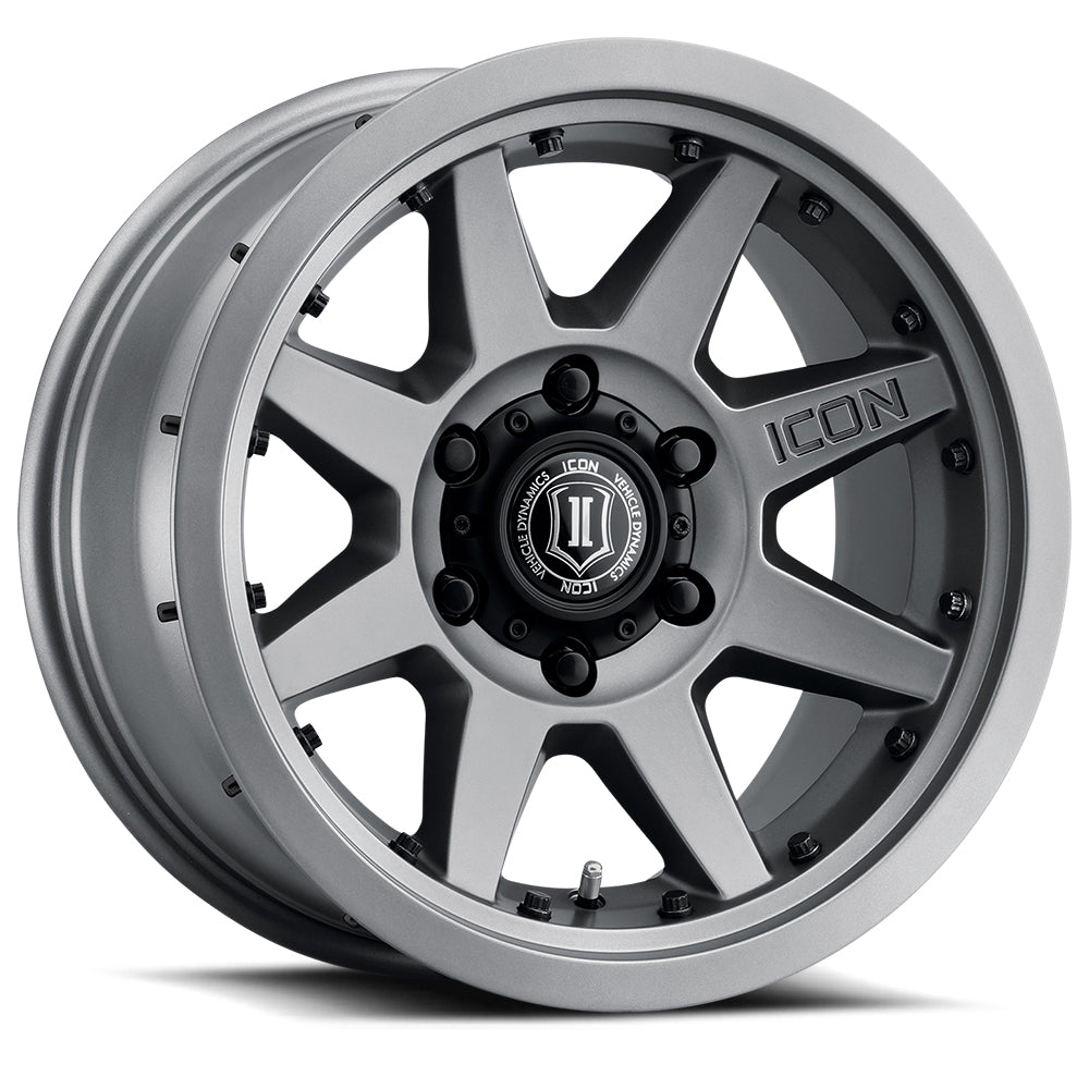 5 Llantas Rebound PRO 17x8.5 5x127 Titanium - Icon Alloys - DOBLETRACCION 