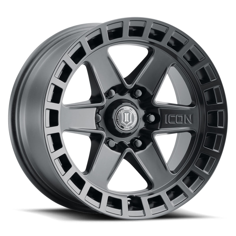 4 Llantas Raider 17X8.5 6X139 SAT Black - Icon Alloys - DOBLETRACCION 