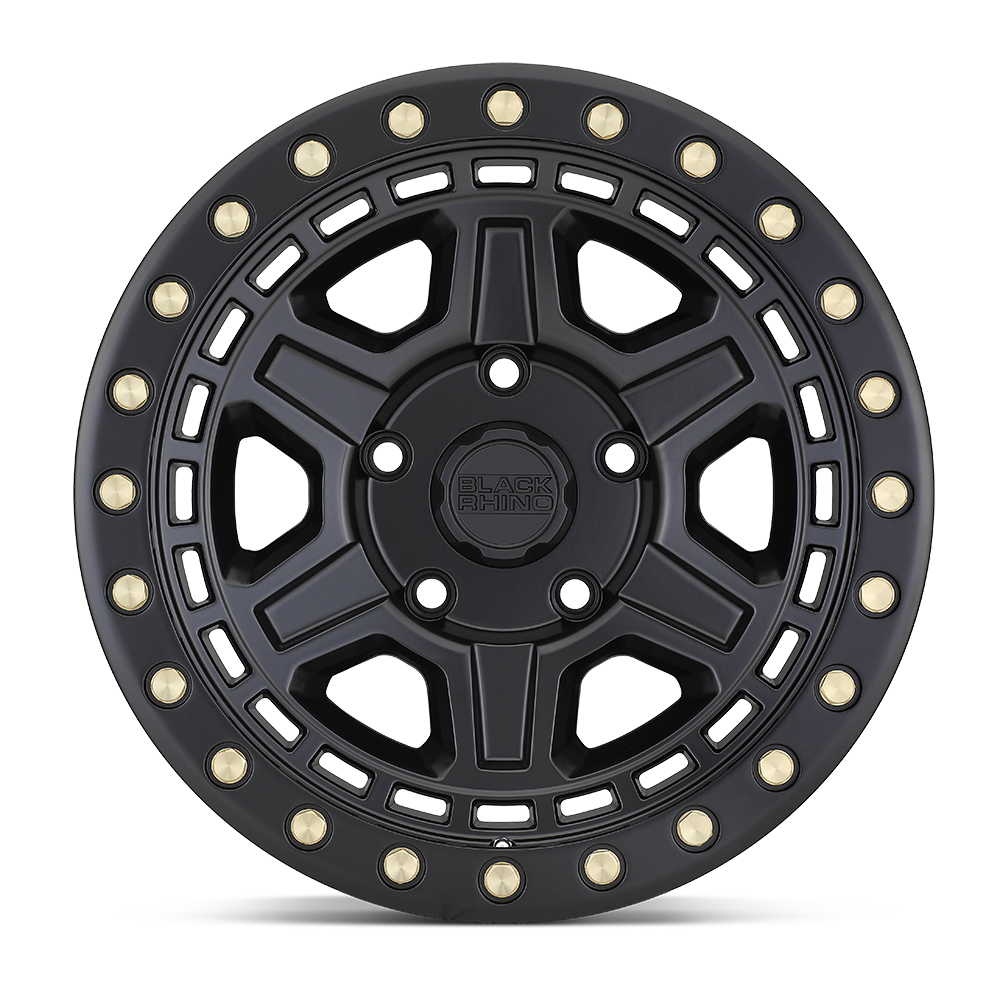 4 Llantas Reno 17x9 5x127 Matte Black w/ Brass Bolts - Black Rhino - DOBLETRACCION 
