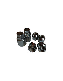 24 Tuercas de Rueda Antirrobo Negras 12x1.5 (sin Cuello)